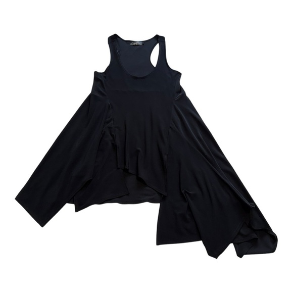 Sympli Whisper Boxy Drape Asymmetrical Handkerchief Pocket Tunic - Size 4 - Picture 4 of 14